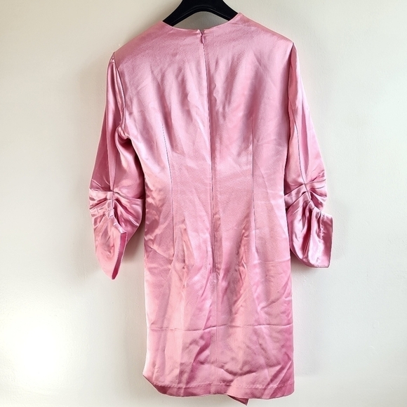 New Cinq à Sept Smooth Satin Natalia Barbiecore Wild Orchid Mini Dress 4 US NWT - Picture 9 of 16
